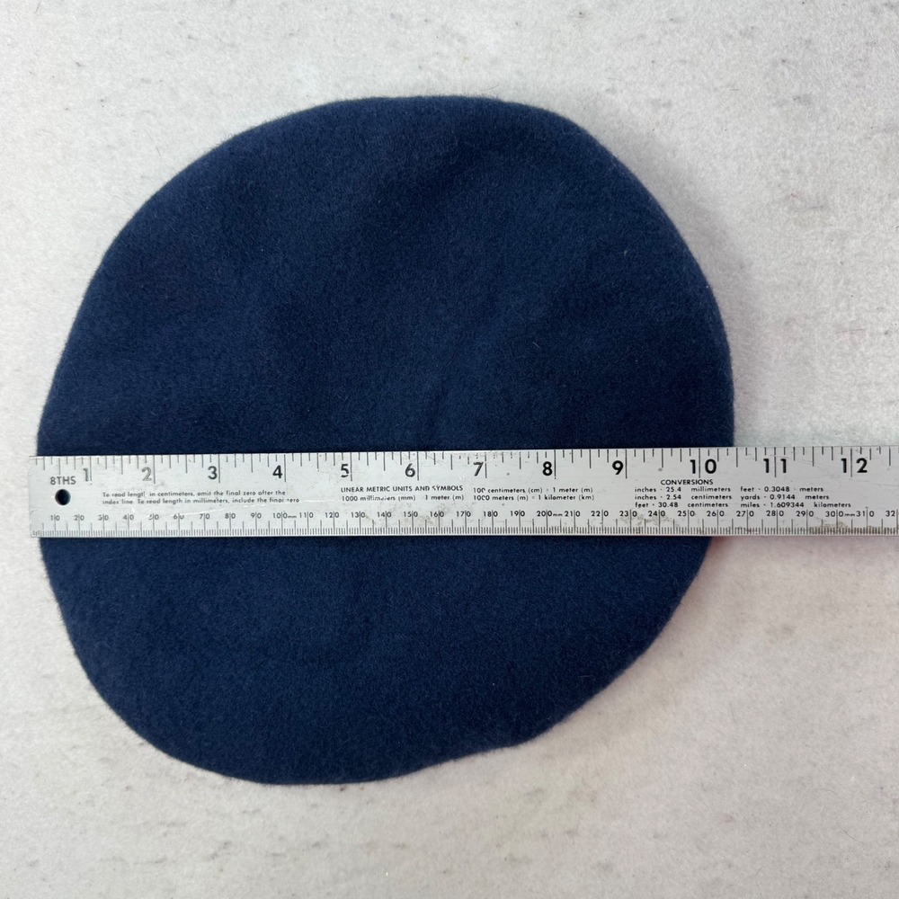 Parkhurst Wool Beret Hat Womens One Size Blue Made in Canada Parisian Tweed knit - Picture 4 of 12